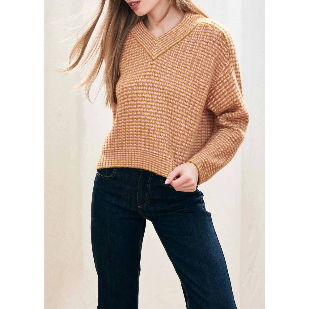 NEW JUMPER1234 rick rack vee sweater in rose